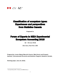 Classification of Ecosystem Types: Experiences and Perspectives from Statistics Canada