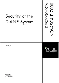 DPS7000/XTA User's Guide Security on the DIANE System