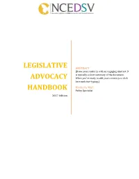 Legislative Advocacy Handbook – 2017 Edition 1 | P a G E