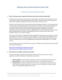 Windows Server 2016 and System Center 2016 Licensing FAQ (January 2017)