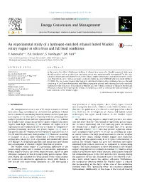 An Experimental Study of a Hydrogen-Enriched Ethanol Fueled Wankel Rotary Engine at Ultra Lean and Full Load Conditions ⇑ F