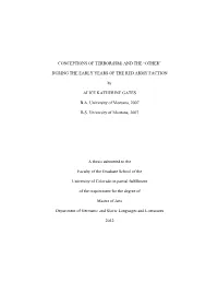 Conceptions of Terror(Ism) and the “Other” During The