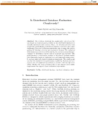 Is Distributed Database Evaluation Cloud-Ready?