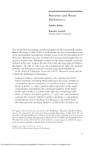 Mersenne and Mixed Mathematics