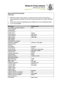 MPI Queensland Fruit Fly Host Material List