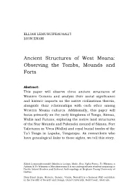 Ancient Structures of West Moana: Observing the Tombs, Mounds and Forts