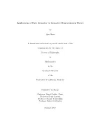 Applications of Toric Geometry to Geometric Representation Theory
