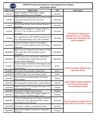 COMSATS Institute of Information Technology (Virtual Campus) List of Exam Centers