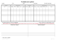 Dive Assessment & Log Sheet