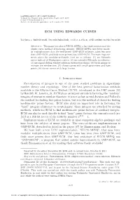Ecm Using Edwards Curves