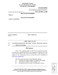 ENGROSSED This Version Includes All Amendments Adopted on Second Reading in the House of Introduction LLS NO