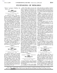 Extensions of Remarks E919 EXTENSIONS of REMARKS