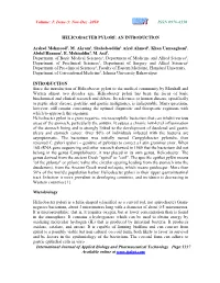 Helicobacter Pylori: an Introduction