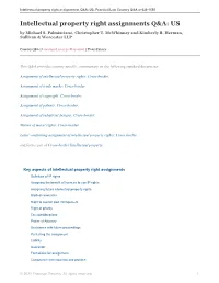 Intellectual Property Right Assignments Q&A: US