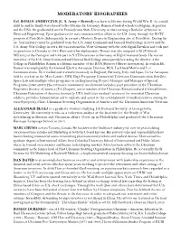 Moderators' Biographies