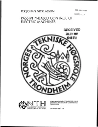 Passivity-Based Control of Electric Machines