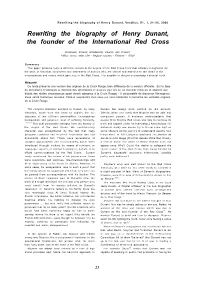 Rewriting the Biography of Henry Dunant, the Founder of the International Red Cross