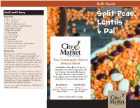 Split Peas, Lentils &