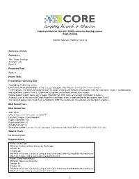 Submission Data for 2020-2021 CORE Conference Ranking Process Graph Drawing