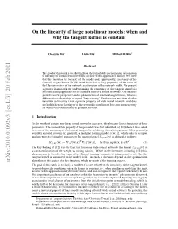 When and Why the Tangent Kernel Is Constant