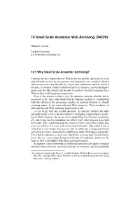 10 Small Scale Academic Web Archiving: DACHS
