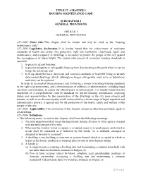 Chapter 2 Housing Maintenance Code