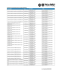 Common Covered Over-The-Counter Products Last Updated 08/25/20