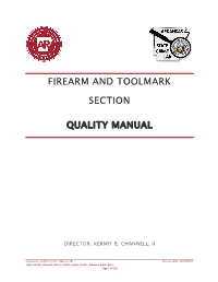 Firearm and Toolmark Section Quality Manual