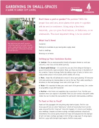 Gardening in Small Spaces