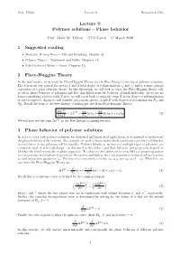 Lecture 9: Polymer Solutions – Phase Behavior