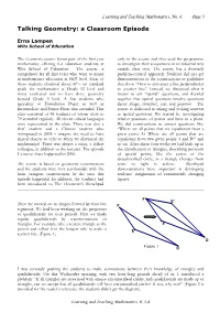 Talking Geometry: a Classroom Episode