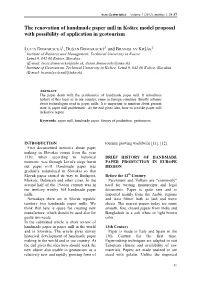 The Renovation of Handmade Paper Mill in Košice Model Proposal with Possibility of Application in Geotourism