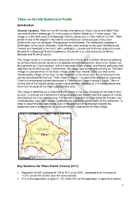 Tilton on the Hill Settlement Profile Introduction