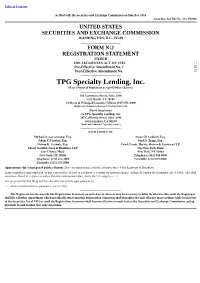 TPG Specialty Lending, Inc. (Exact Name of Registrant As Specified in Charter)