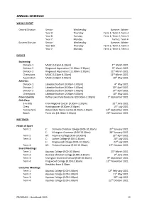 Annual Schedule