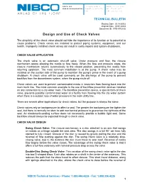 Design and Use of Check Valves