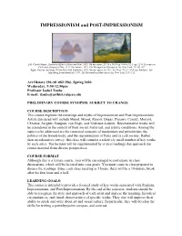 IMPRESSIONISM and POST-IMPRESSIONISM