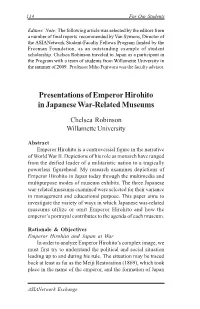 Presentations of Emperor Hirohito in Japanese War-Related Museums