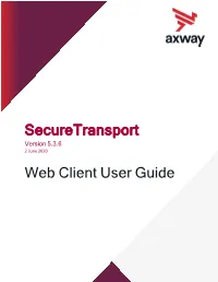Securetransport 5.3.6 Web Client User Guide 3 View File and Folder Details 29 Rename Files and Folders 29 Delete Files and Folders 30