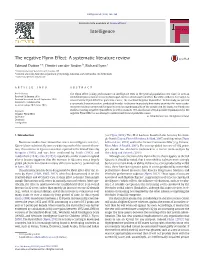 The Negative Flynn Effect: a Systematic Literature Review