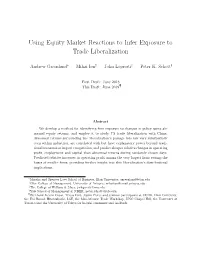 Using Equity Market Reactions to Infer Exposure to Trade Liberalization