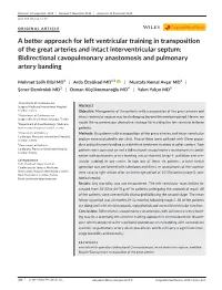 A Better Approach for Left Ventricular Training In