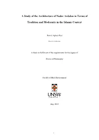 A Study of the Architecture of Nader Ardalan in Terms of Tradition And