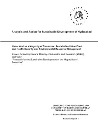 Analysis and Action for Sustainable Development of Hyderabad