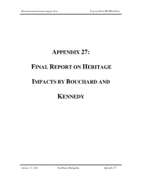 Appendix 27: Final Report on Heritage Impacts By