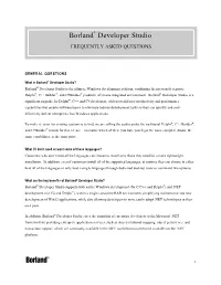 Borland® Developer Studio