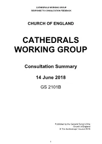Cathedrals Working Group Response to Consultation Feedback