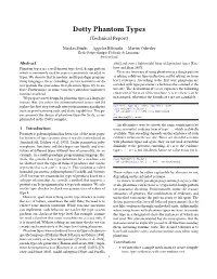 Dotty Phantom Types (Technical Report)