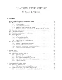 Quantum Field Theory, James T Wheeler