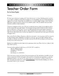 Teacher Order Form the Des Moines Register